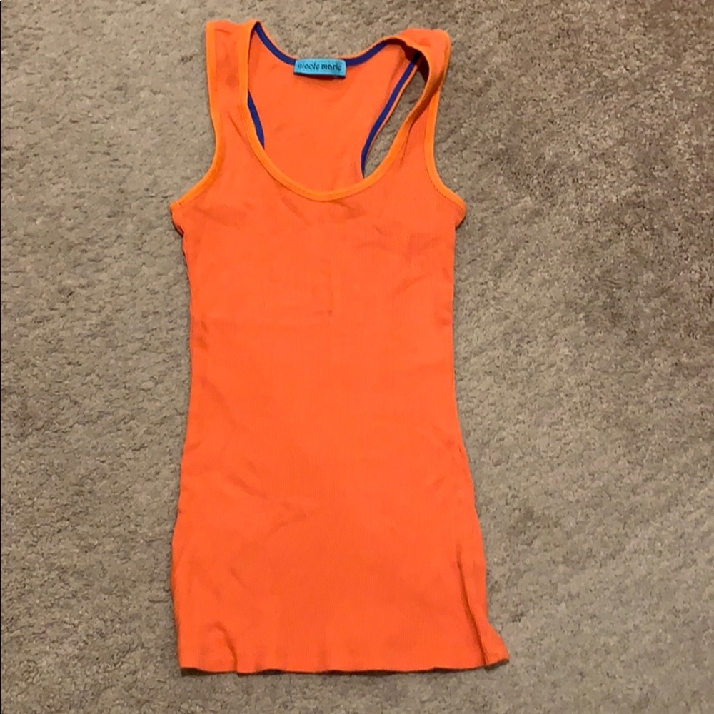 Nicole Marie Racerback Tank. 100% cotton. Size S